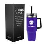 AWS Intrepid Recycled Stainless Steel Tumbler, 40 oz - Purple - Silk Screen