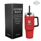 AWS Intrepid Recycled Stainless Steel Tumbler, 40 oz - Red - Laser
