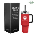 AWS Intrepid Recycled Stainless Steel Tumbler, 40 oz - Red - Silk Screen