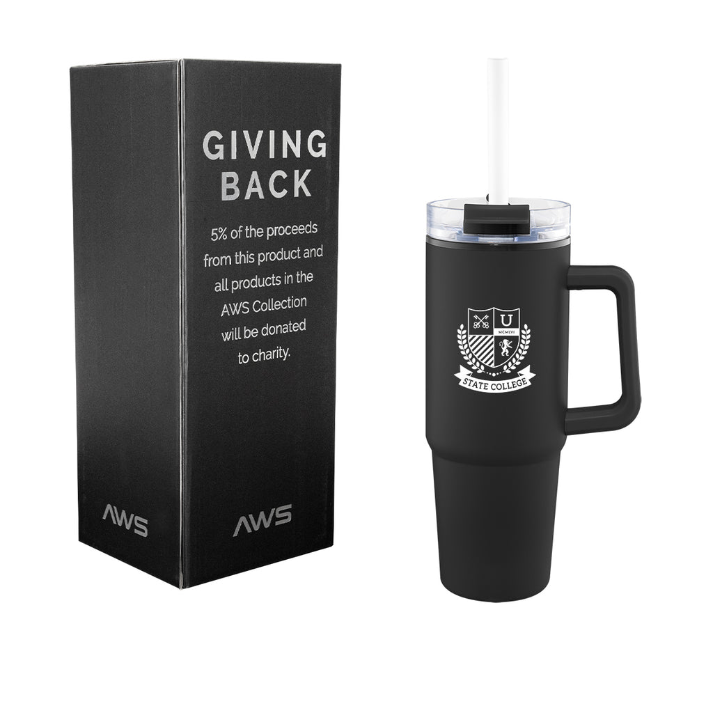 AWS Intrepid Recycled Tumbler, 30 oz - Black - Silk Screen