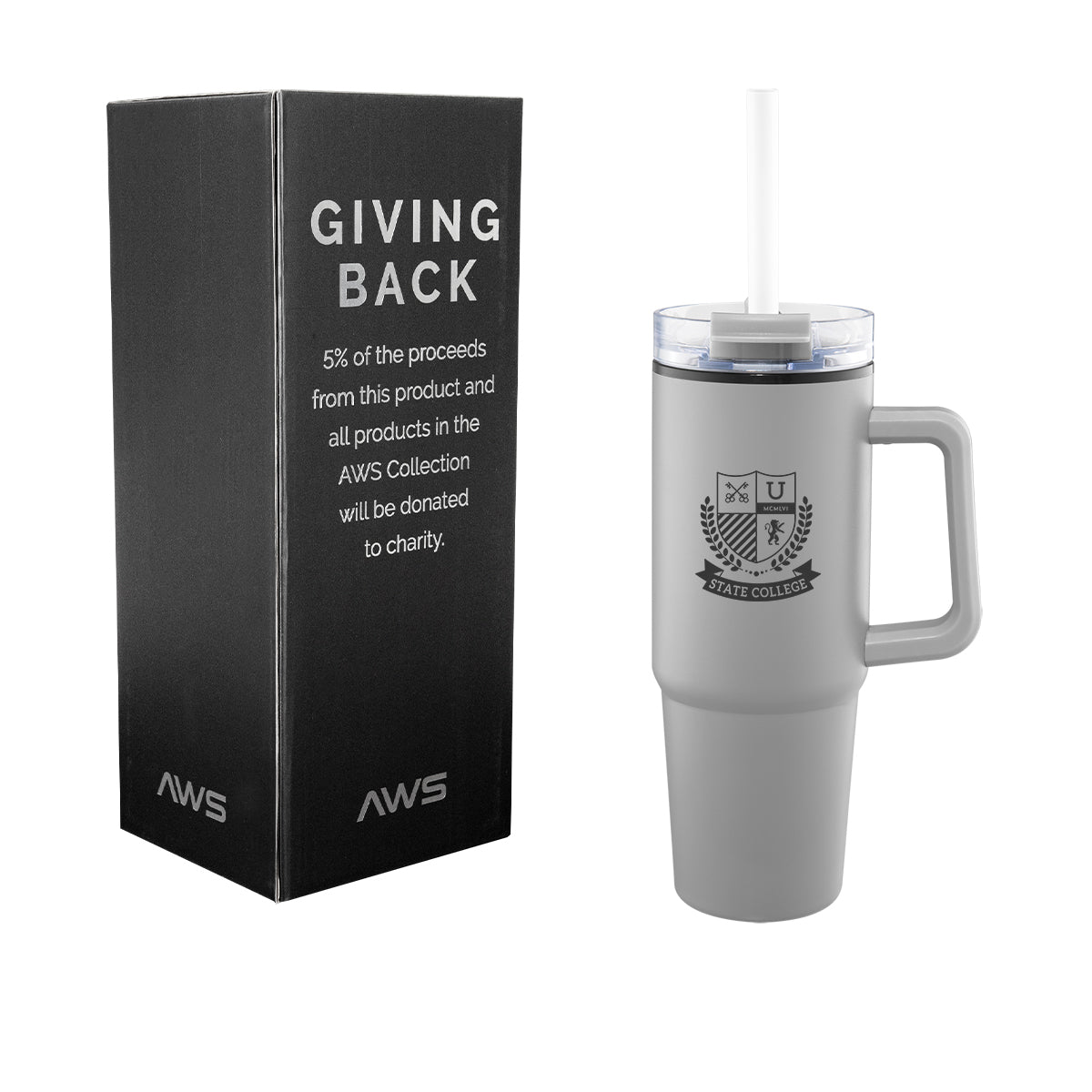 AWS Intrepid Recycled Tumbler, 30 oz - Gray - Silk Screen