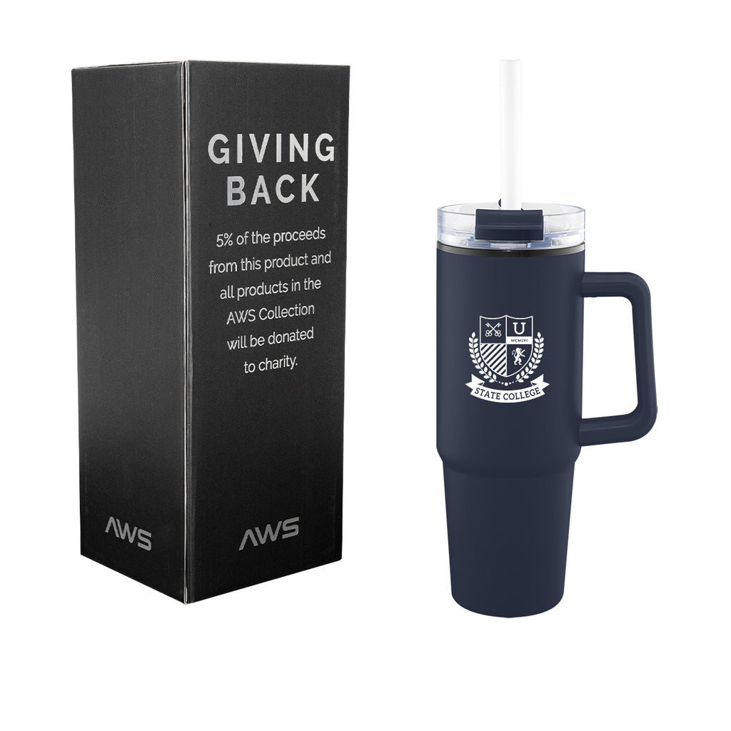 AWS Intrepid Recycled Tumbler, 30 oz - Navy - Silk Screen