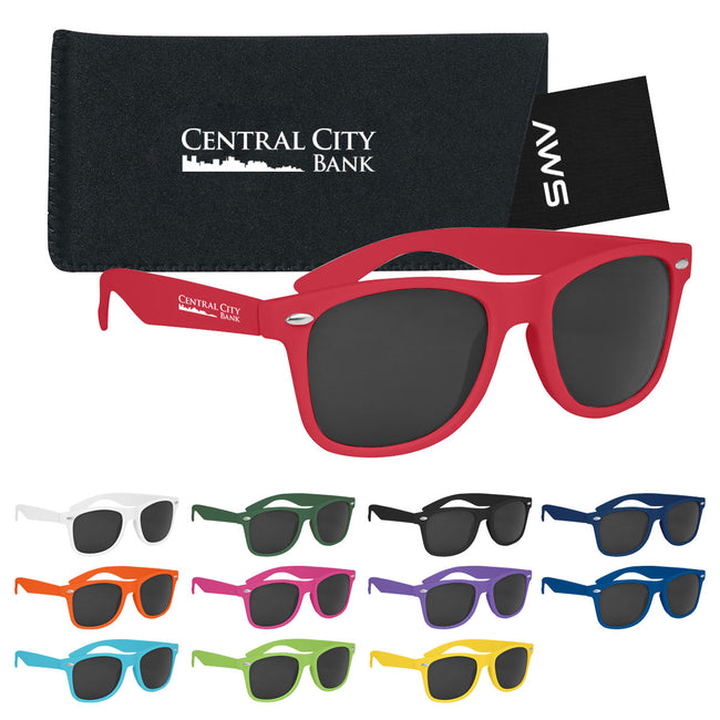 AWS Malibu Sunglasses and Pouch, Velvet Touch