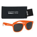 AWS Malibu Sunglasses and Pouch, Velvet Touch - Orange - Silk Screen