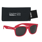 AWS Malibu Sunglasses and Pouch, Velvet Touch - Red - Silk Screen