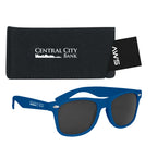 AWS Malibu Sunglasses and Pouch, Velvet Touch - Royal Blue - Silk Screen