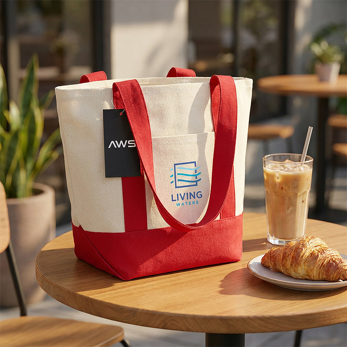 AWS Mini Starboard Recycled Cotton Canvas Tote, 10 oz - Lifestyle_Colorbrite