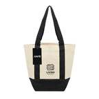 AWS Mini Starboard Recycled Cotton Canvas Tote, 10 oz - Natural with Black - Silk Screen