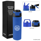 AWS Pop Sip Recycled Stainless Steel Bottle Kit, 24 oz - Blue