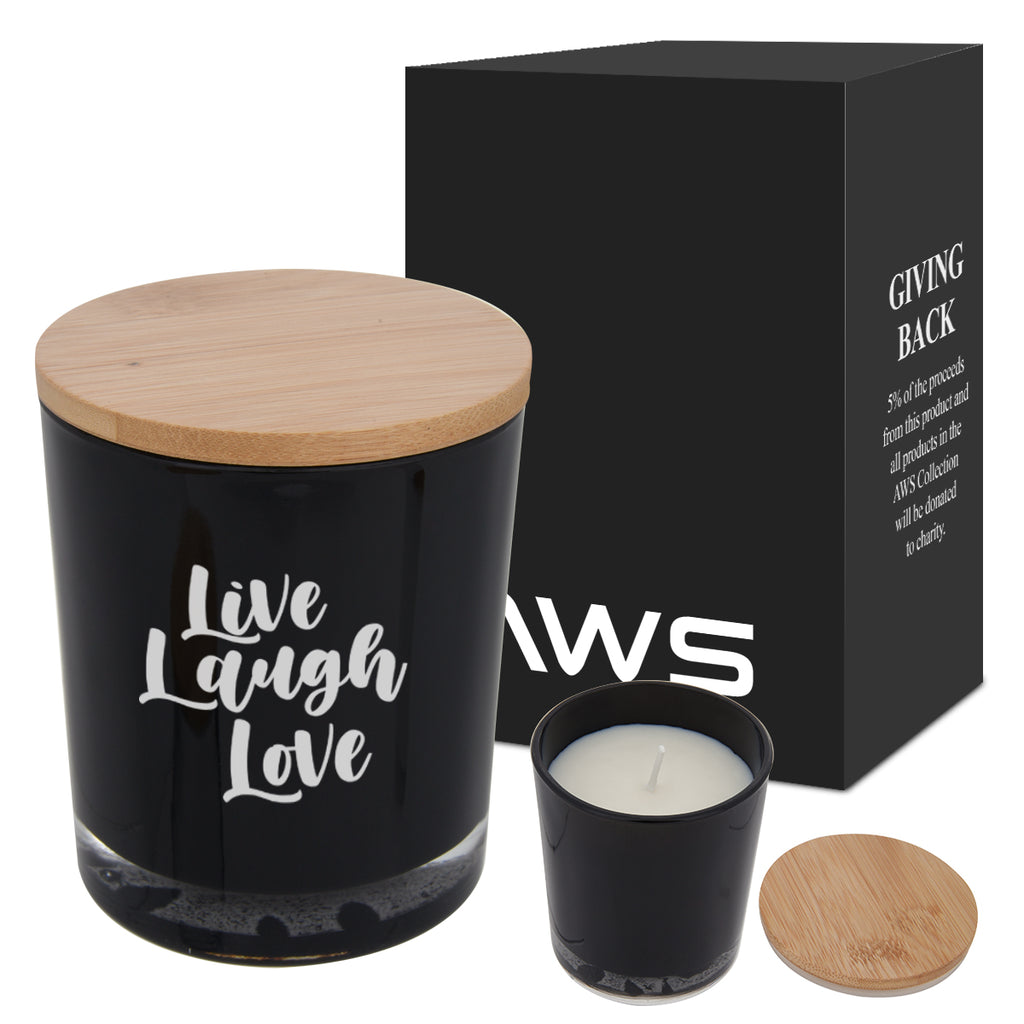 AWS Soy Candle in Bamboo - Black - Ceramic