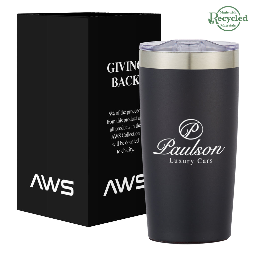 AWS Two-Tone Himalayan Recycled Tumbler, 20 oz - Black - Silk Screen