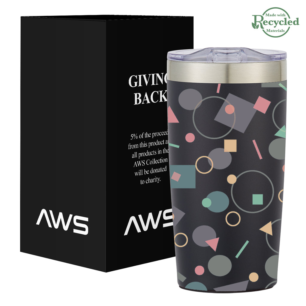 AWS Two-Tone Himalayan Recycled Tumbler in Full Color, 20 oz - Black - Megabrite