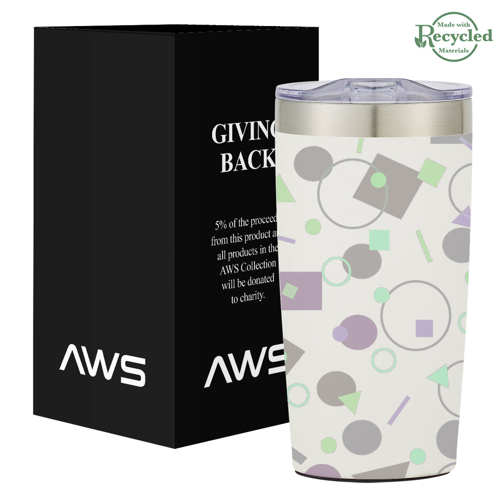 AWS Two-Tone Himalayan Recycled Tumbler in Full Color, 20 oz - White - Megabrite