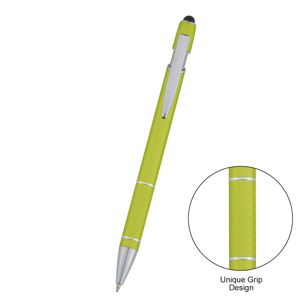 AWS Varsi Incline Pen with Stylus - Lime Green - Front