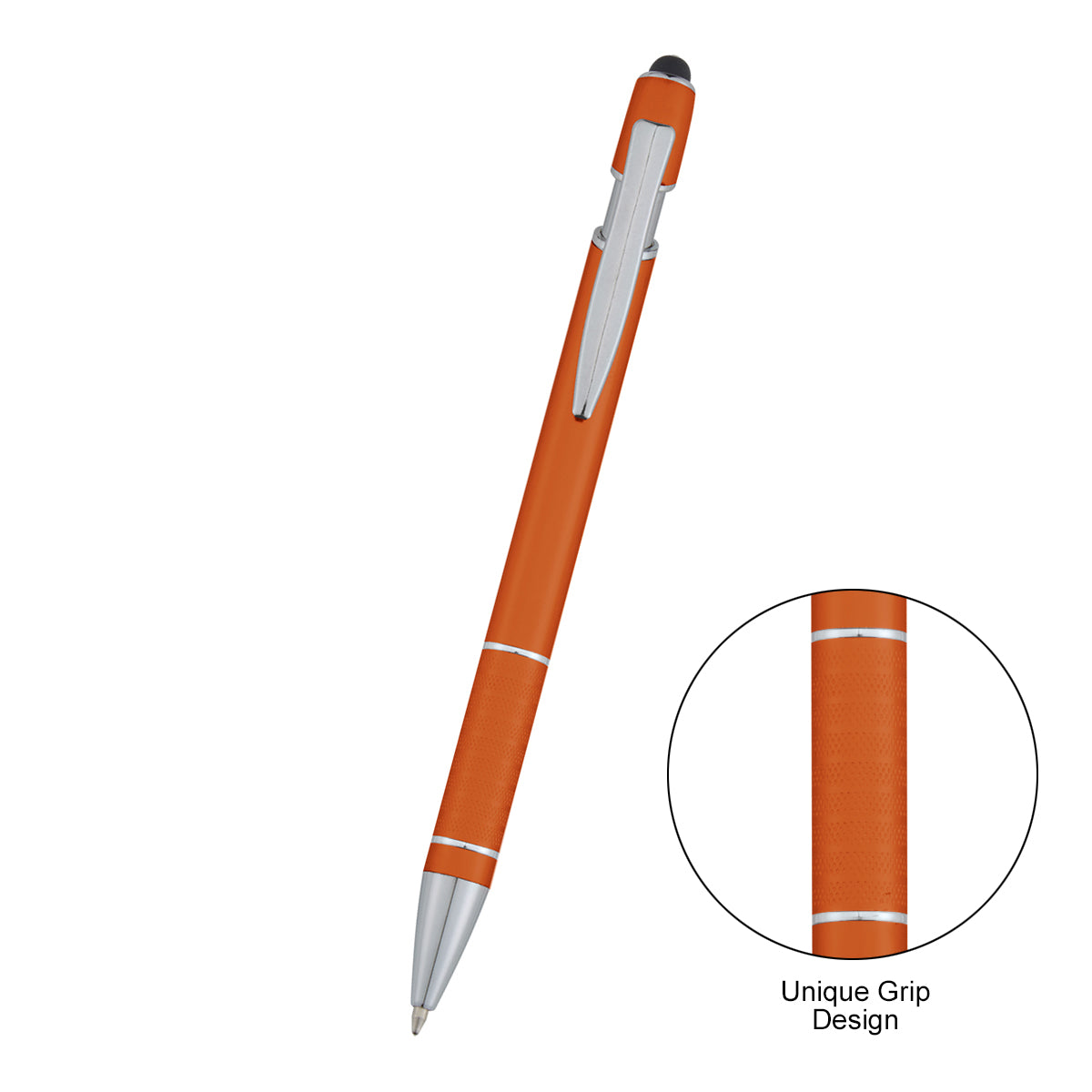 AWS Varsi Incline Pen with Stylus - Orange - Front