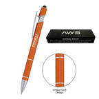 AWS Varsi Incline Pen with Stylus - Orange - Silk Screen