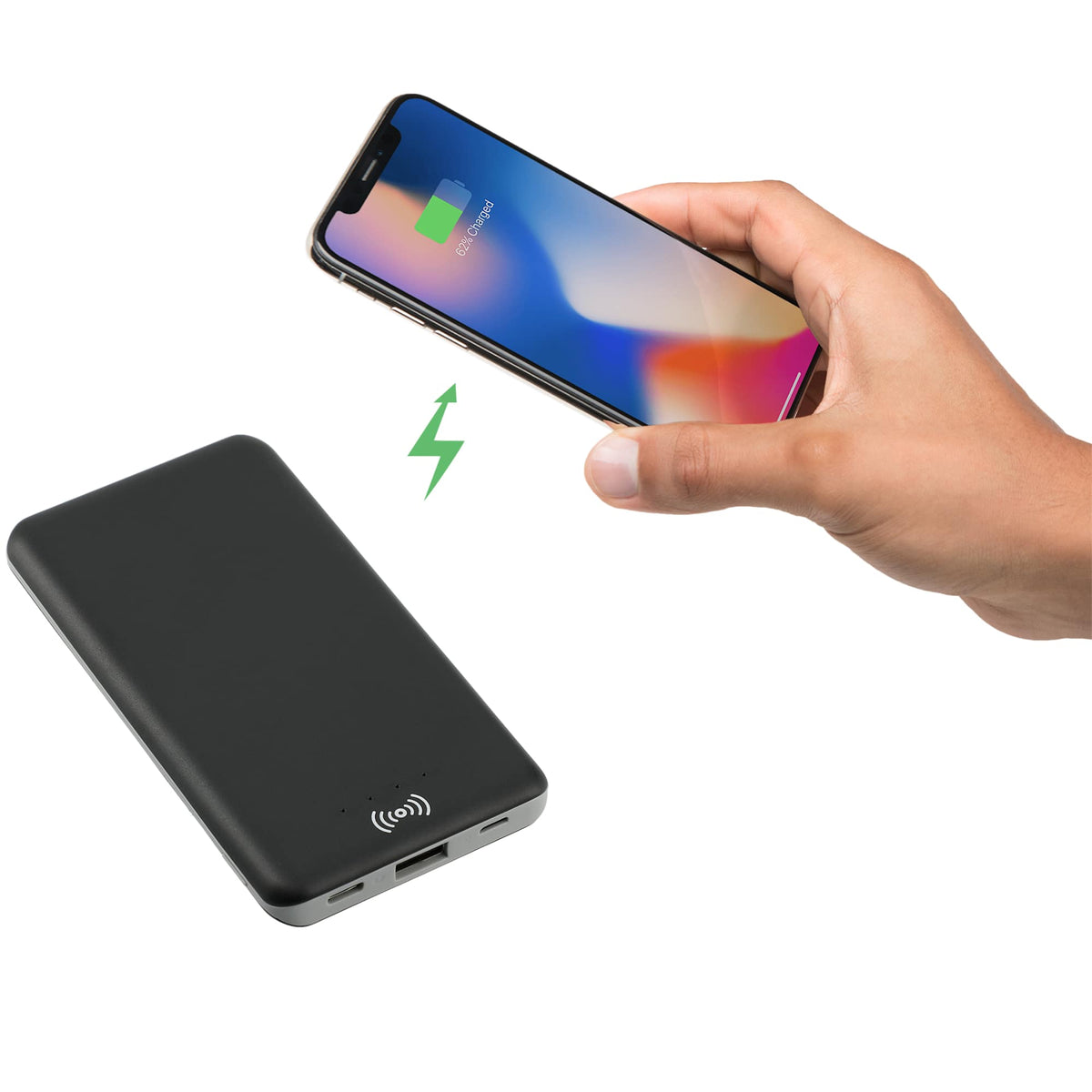 Axial Wireless Charging Power Bank, 4,000 mAh - Black - Wireless Charging 2