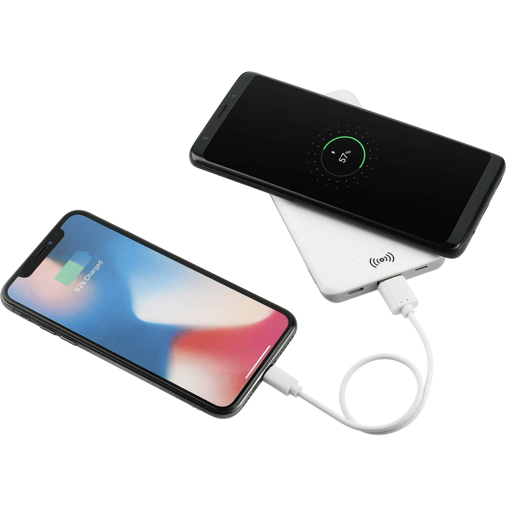 Axial Wireless Charging Power Bank, 4,000 mAh Full Color - White - Dual Charging