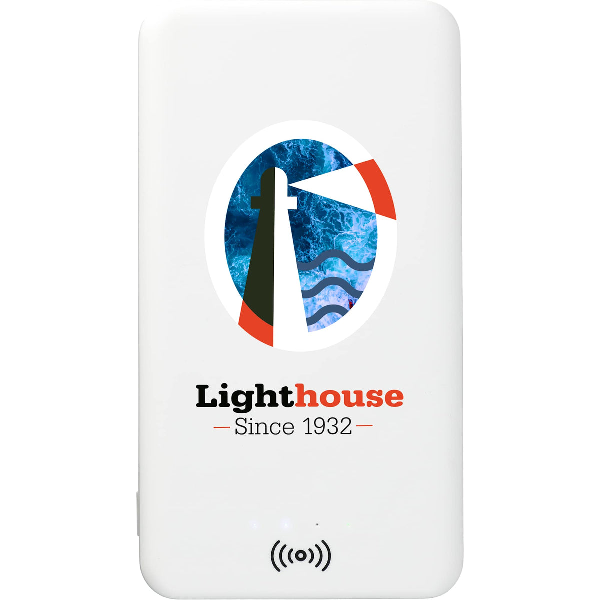 Axial Wireless Charging Power Bank, 4,000 mAh - White - Front
