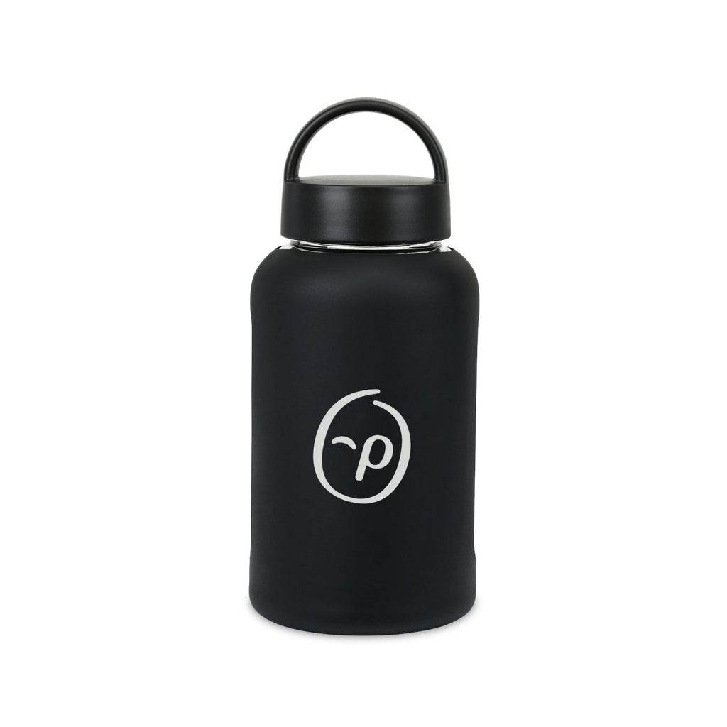 Axis Glass Water Bottle with Chug Lid, 21 oz Laser Engraving - Black - View 1