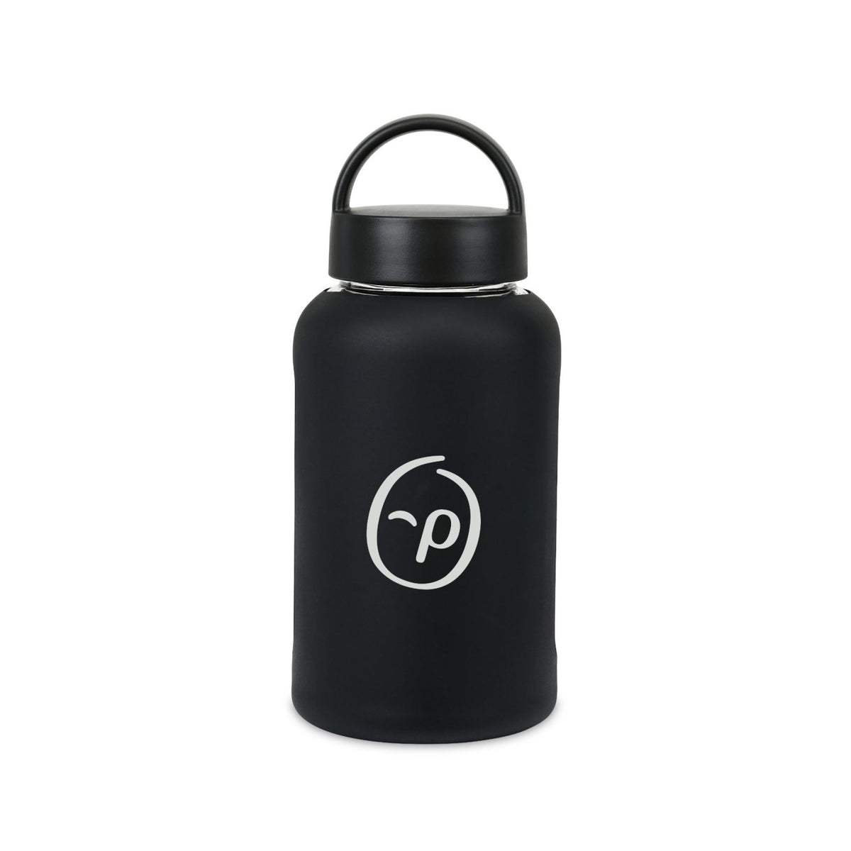 Axis Glass Water Bottle with Chug Lid, 21 oz Laser Engraving - Black - View 1