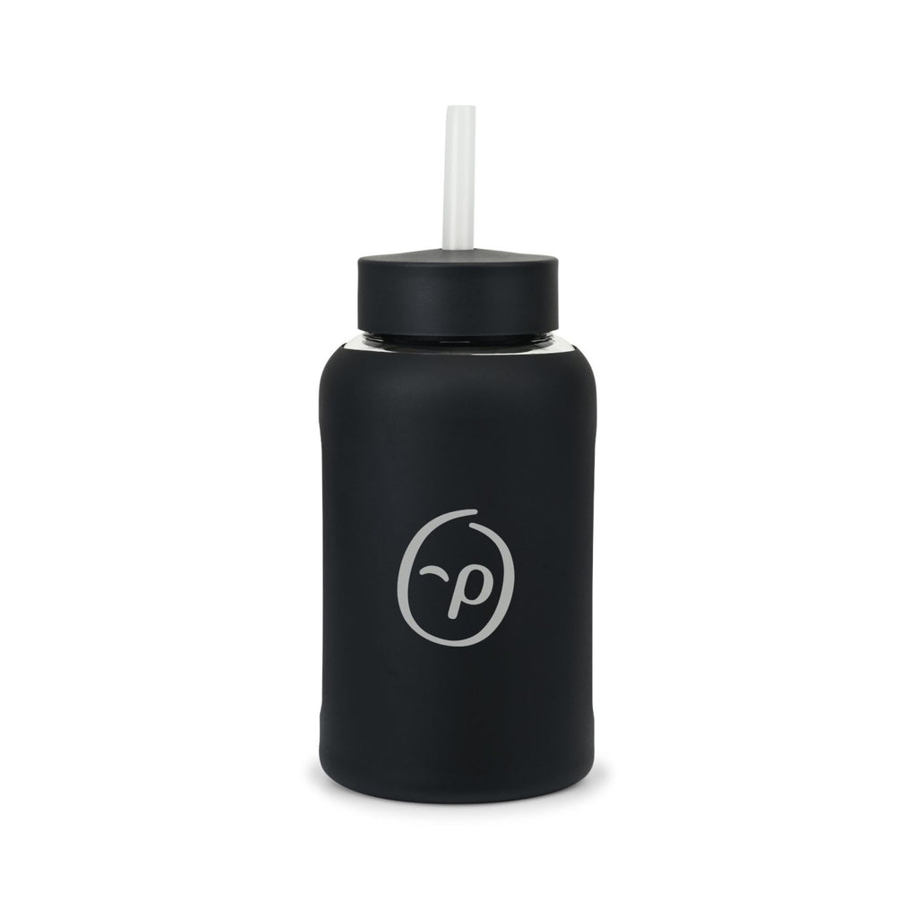 Axis Glass Water Bottle with Straw Lid, 21 oz - Black - View 1