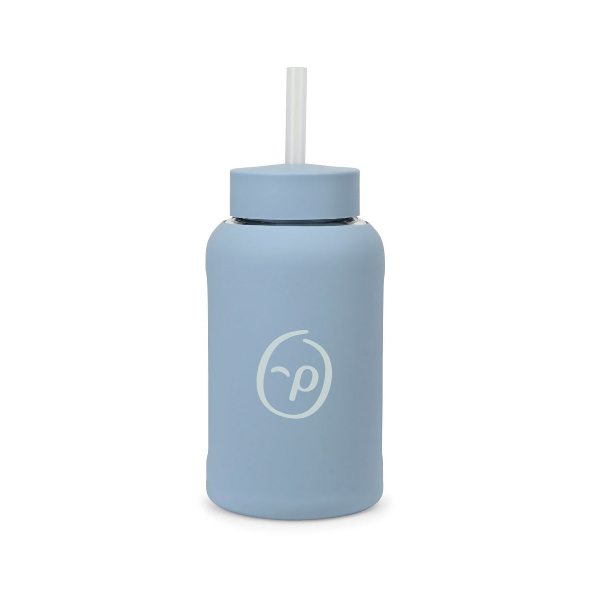 Axis Glass Water Bottle with Straw Lid, 21 oz - Slate Blue - View 1