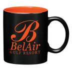 Aztec Mug, 11 oz Laser Engraving - Black With Orange - Ceramic
