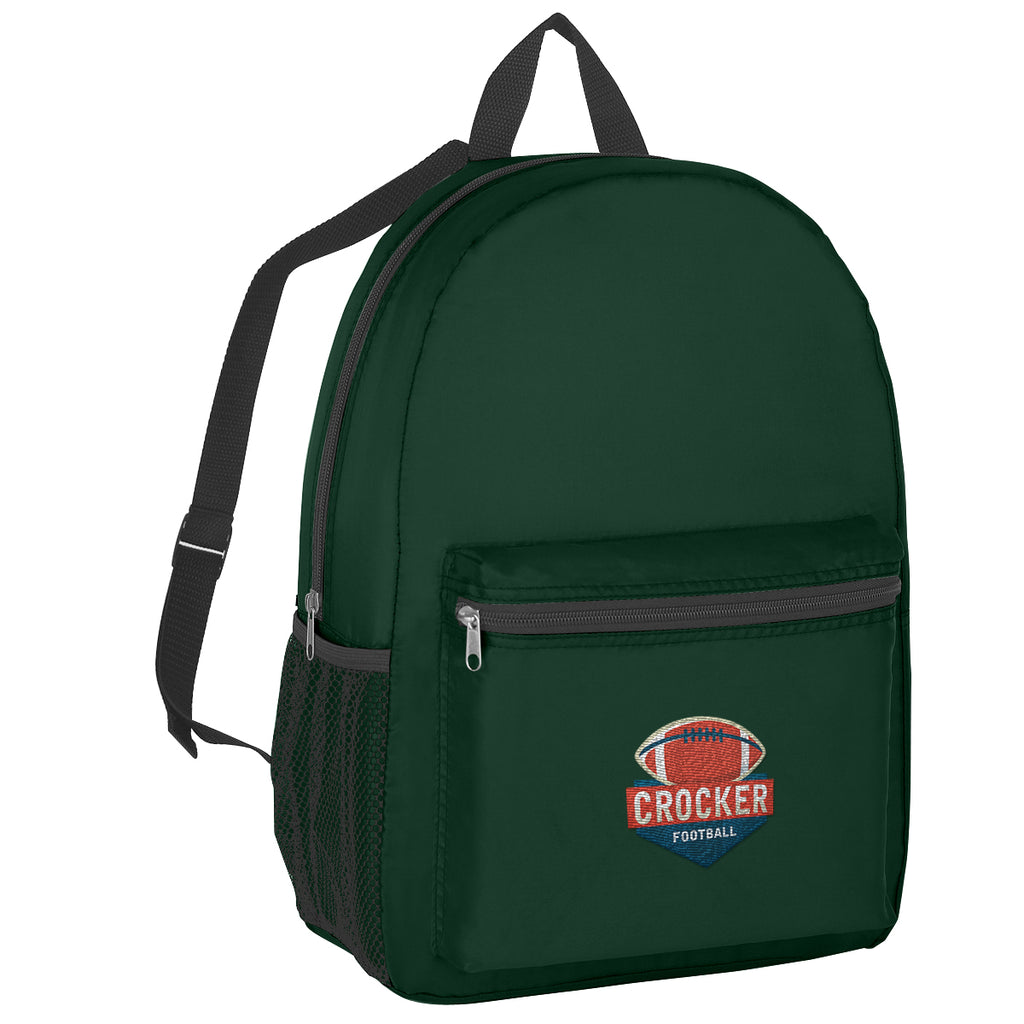 Backpack, Budget Embroidery - Forest Green - Embroidery