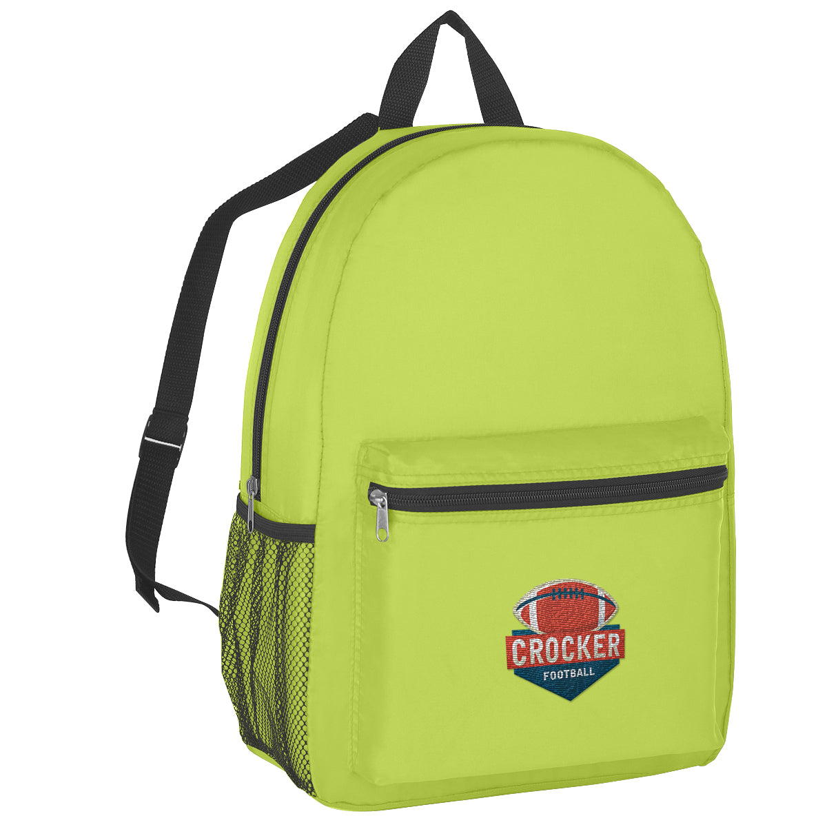 Backpack, Budget Embroidery - Lime Green - Embroidery