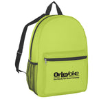 Backpack, Budget Embroidery - Lime Green - Silk Screen