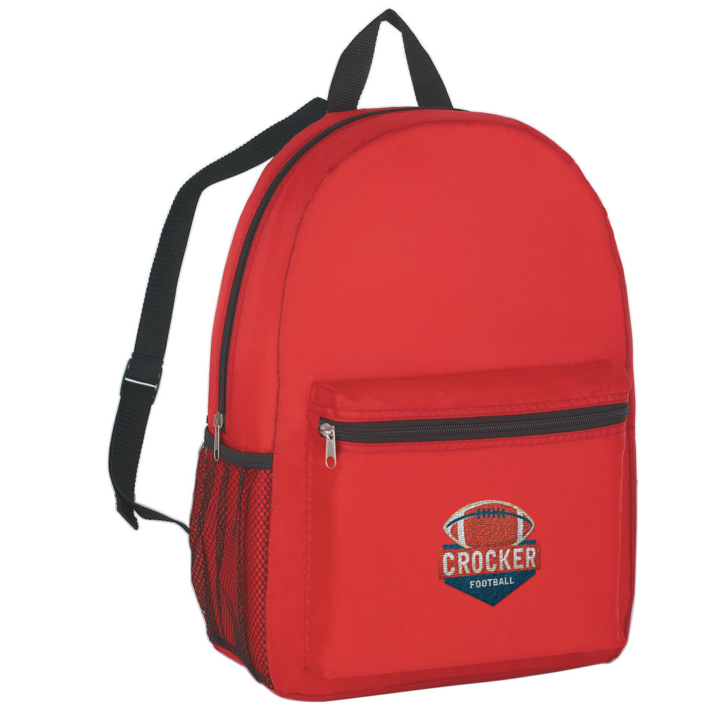 Backpack, Budget Embroidery - Red - Embroidery