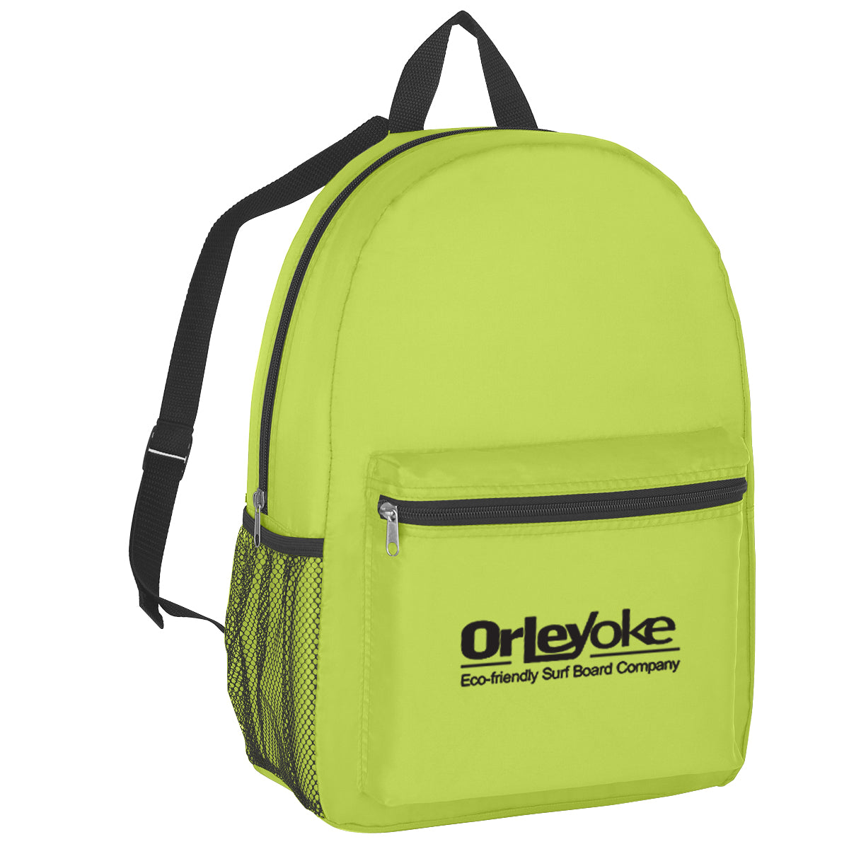 Backpack, Budget - Lime Green - Silk Screen