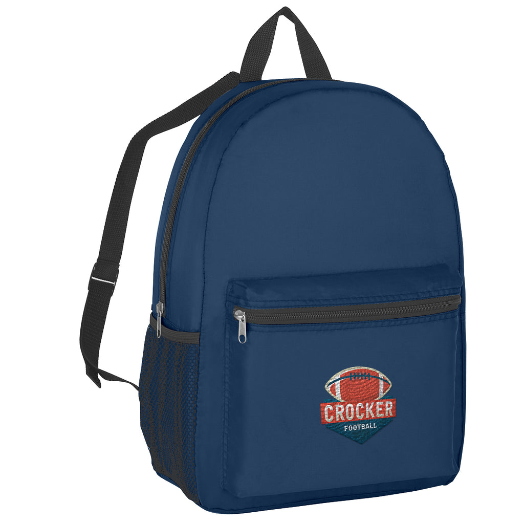 Backpack, Budget - Navy - Embroidery