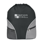 Backpack with a Drawstring - Black - Silk Screen