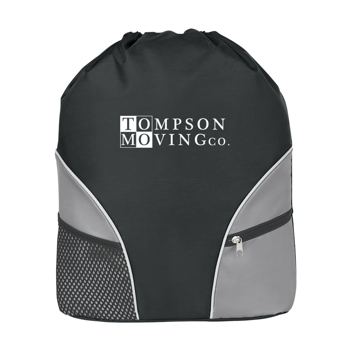 Backpack with a Drawstring - Black - Silk Screen