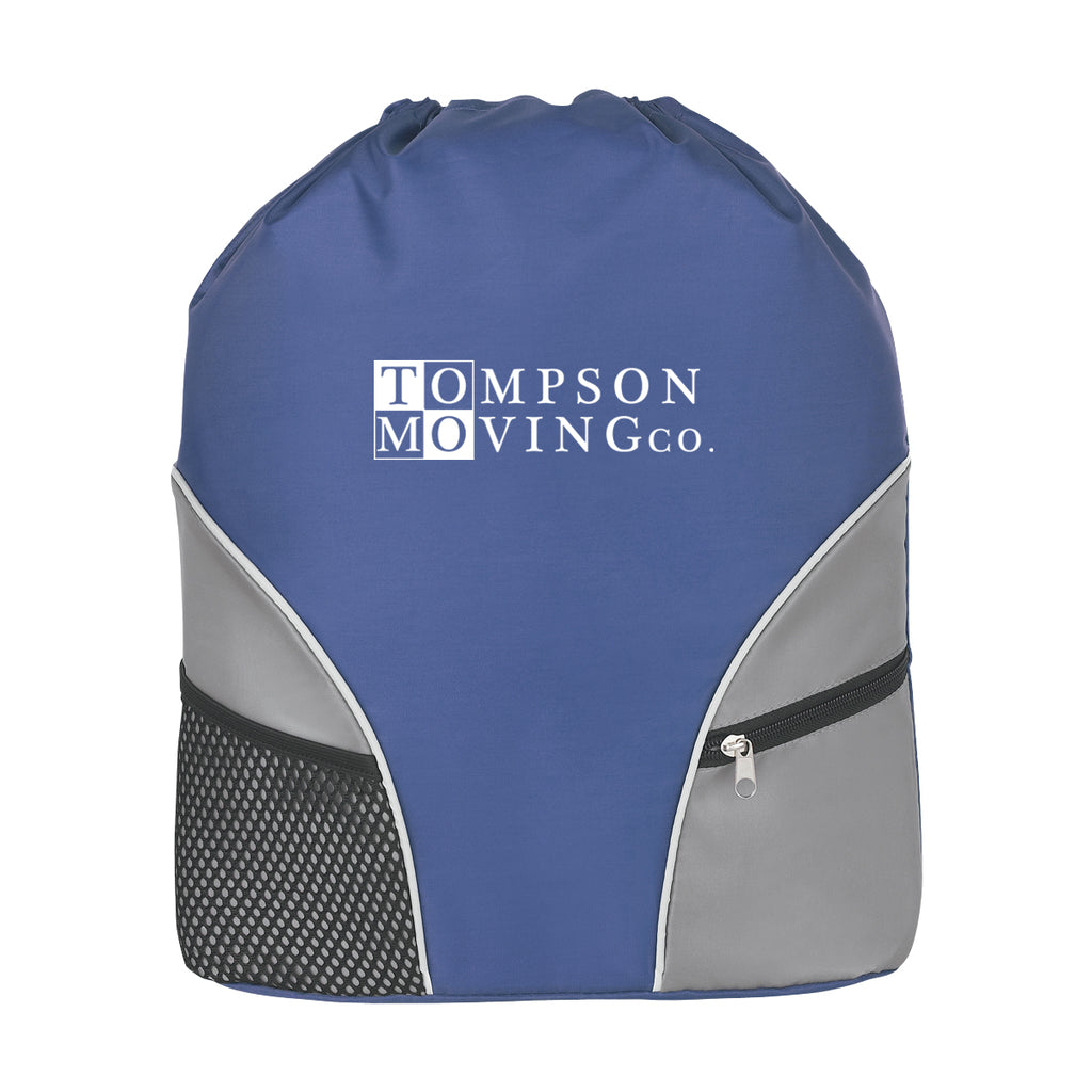 Backpack with a Drawstring - Royal Blue - Silk Screen
