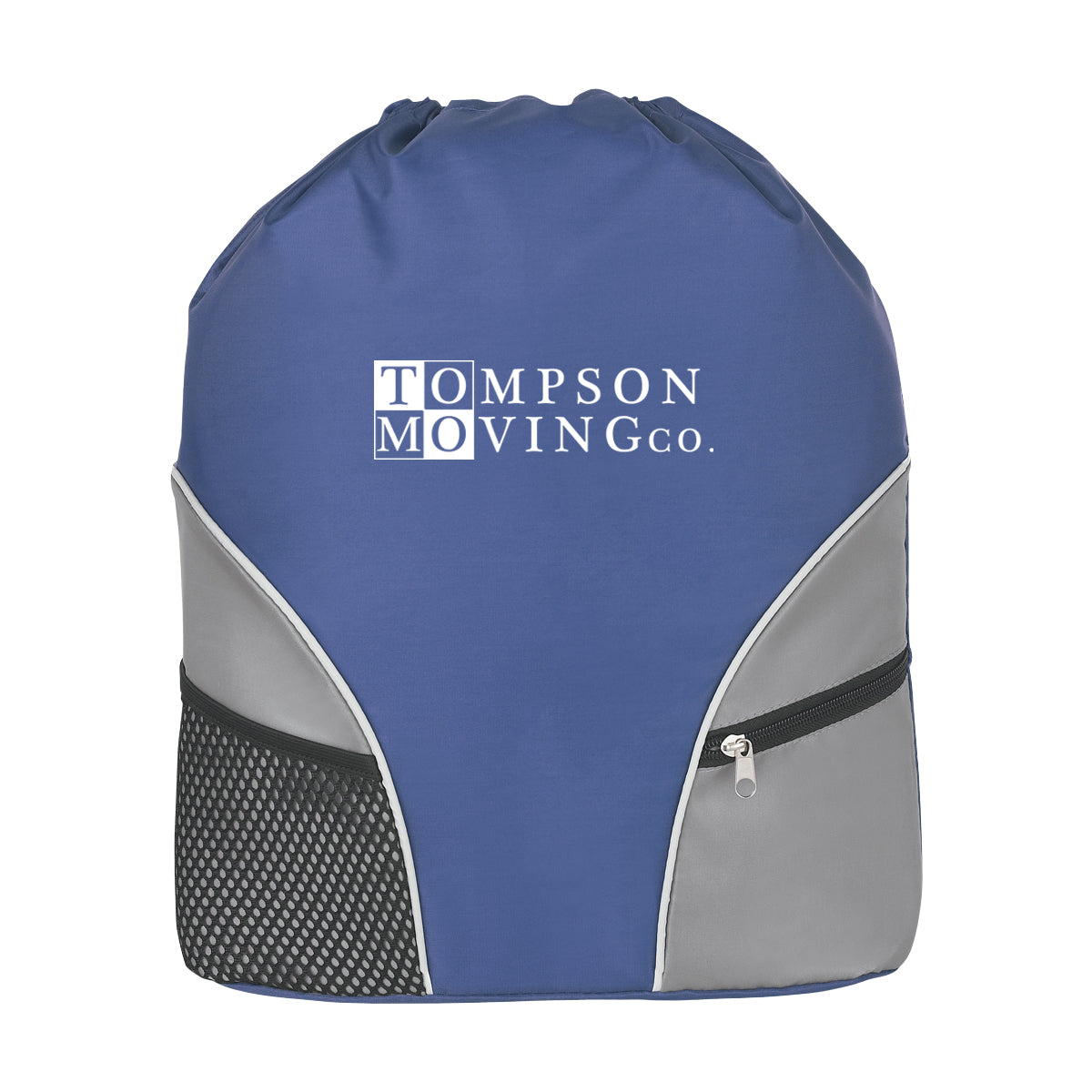 Backpack with a Drawstring - Royal Blue - Silk Screen