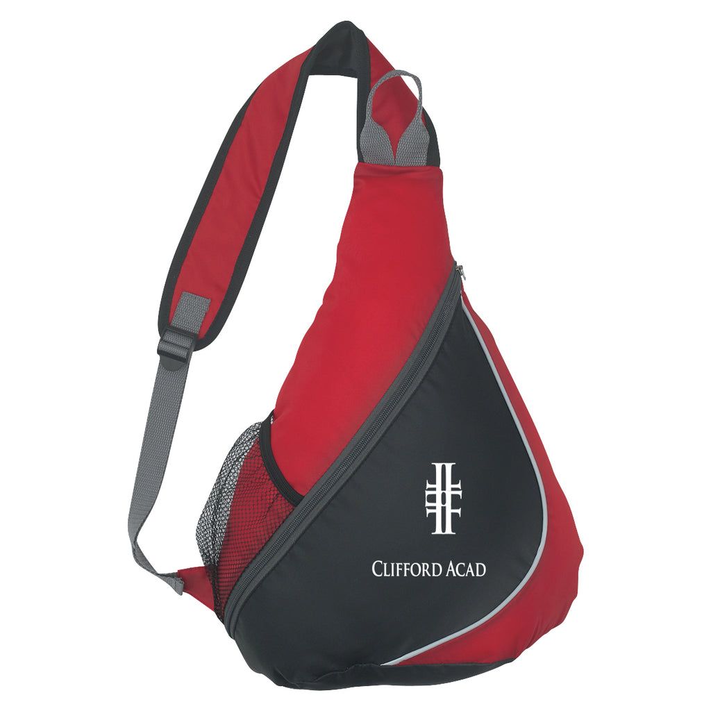 Backpack with a Sling - Red - Silk Screen