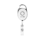 Badge Holder That Retracts, with Carabiner - White - Pad Print