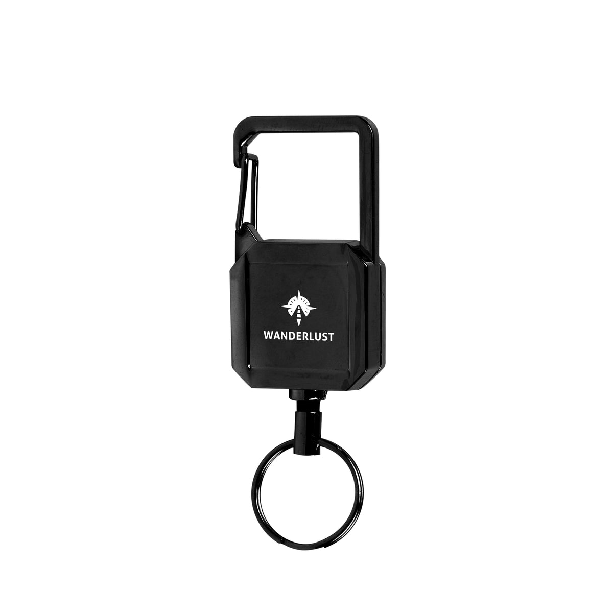 Badge Reel Keychain and Carabiner - Black - Laser Engraving