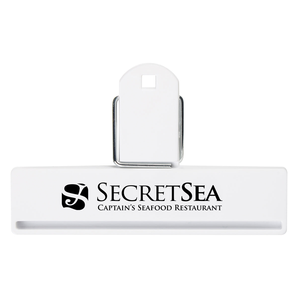 Bag Clip, 4 Inch - White - Pad Print