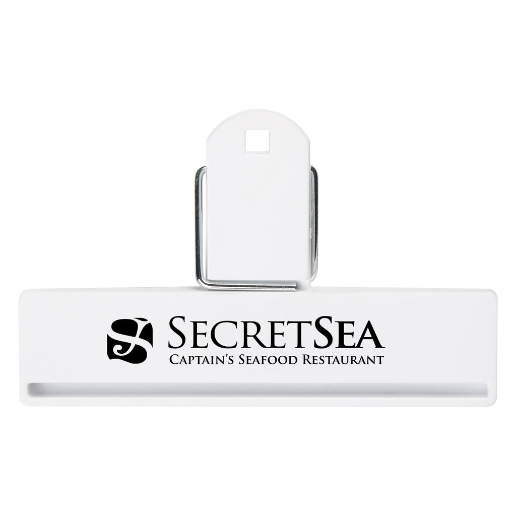 Bag Clip, 4 Inch - White - Pad Print