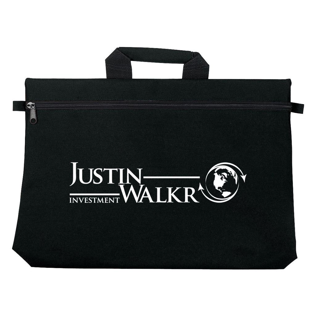Bag for Documents Embroidery - Black - Silk Screen