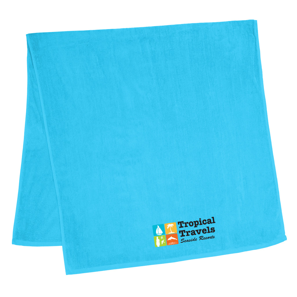 Baja Beach Towel in Heavyweight Cotton - Blue - Colorbrite