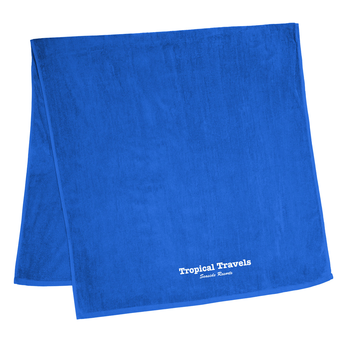 Baja Beach Towel in Heavyweight Cotton - Royal Blue - Silk Screen