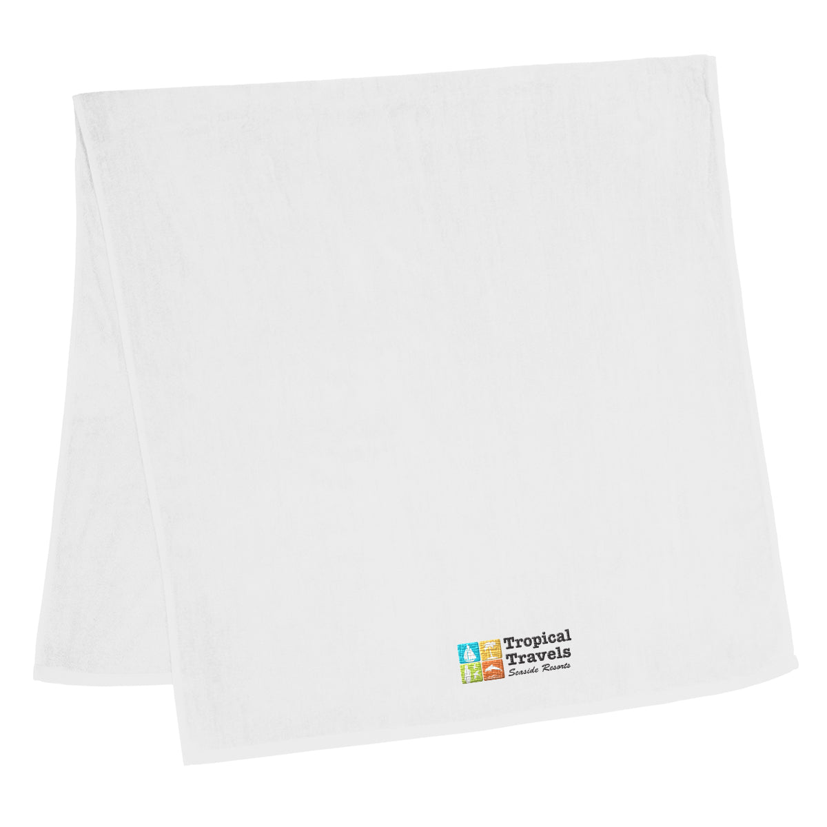 Baja Beach Towel in Heavyweight Cotton - White - Embroidery