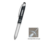 Ballpoint Pen with Stylus and Light - Black - Laser Engraving