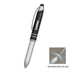 Ballpoint Pen with Stylus and Light - Black - Laser Engraving