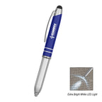 Ballpoint Pen with Stylus and Light - Blue - Laser